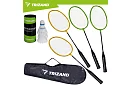 Badmintonová sada – 4 rakety, 3 košíčky a pouzdro