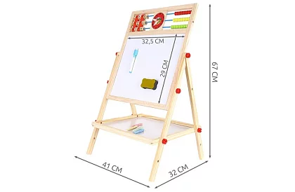 Oboustranná dřevěná tabule pro děti 6v1 + příslušenství