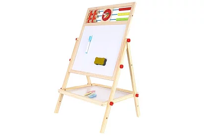 Oboustranná dřevěná tabule pro děti 6v1 + příslušenství