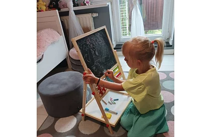 Oboustranná dřevěná tabule pro děti 6v1 + příslušenství