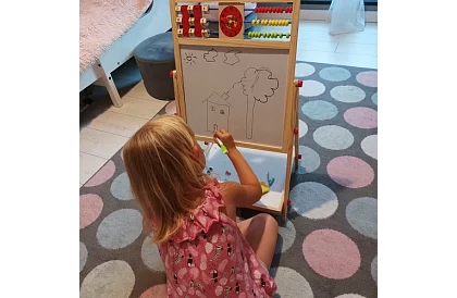 Oboustranná dřevěná tabule pro děti 6v1 + příslušenství