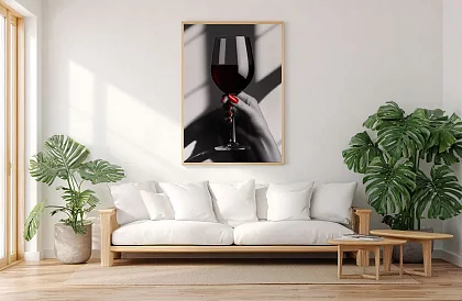 Večerní elegance - obraz - Sklenka vína v luxusním stylu 32