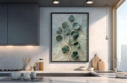 Přírodní elegance - obraz - Jemné listy v moderním stylu 28