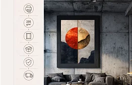 Zlaté spojení - obraz - Moderní geometrie s výrazným kruhem 21