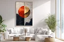 Zlaté spojení - obraz - Moderní geometrie s výrazným kruhem 21