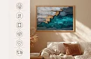 Tyrkysová hloubka - obraz - Luxusní abstrakce se zlatými akcenty 36A