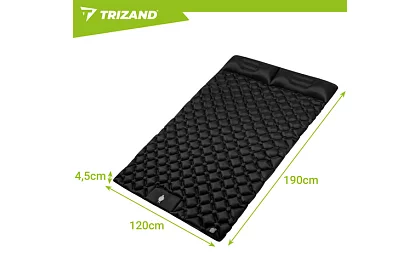 Samonafukovací matrace pro dva 120 × 190 cm – černá