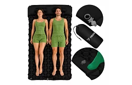 Samonafukovací matrace pro dva 120 × 190 cm – černá