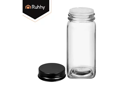 Sada 24 skleněných dóz na koření 120 ml + etikety