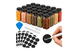 Sada 24 skleněných dóz na koření 120 ml + etikety
