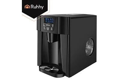 Domácí výrobník kostek ledu s LCD – kompresorový 12 kg/24 h – černý