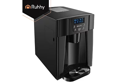 Domácí výrobník kostek ledu s LCD – kompresorový 12 kg/24 h – černý