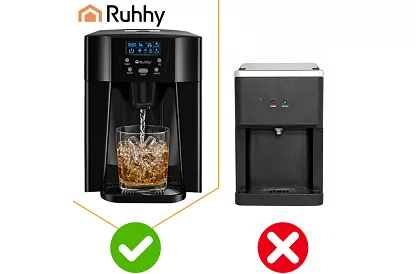 Domácí výrobník kostek ledu s LCD – kompresorový 12 kg/24 h – černý