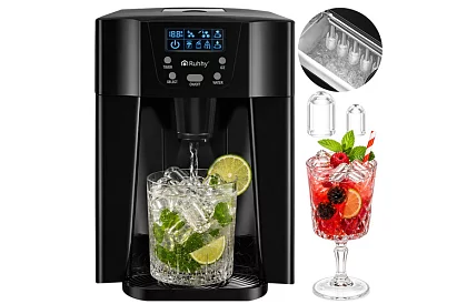 Domácí výrobník kostek ledu s LCD – kompresorový 12 kg/24 h – černý