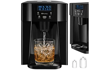 Domácí výrobník kostek ledu s LCD – kompresorový 12 kg/24 h – černý