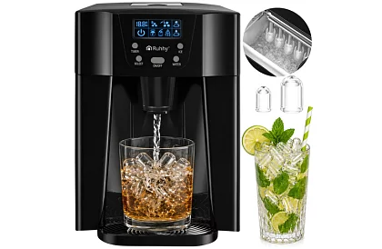 Domácí výrobník kostek ledu s LCD – kompresorový 12 kg/24 h – černý
