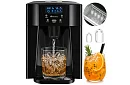 Domácí výrobník kostek ledu s LCD – kompresorový 12 kg/24 h – černý