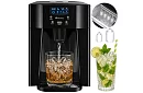 Domácí výrobník kostek ledu s LCD – kompresorový 12 kg/24 h – černý