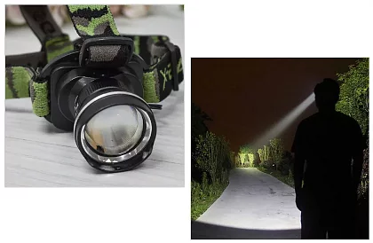 LED dobíjecí čelovka BL6807 – ZOOM CREE LED 500 lm