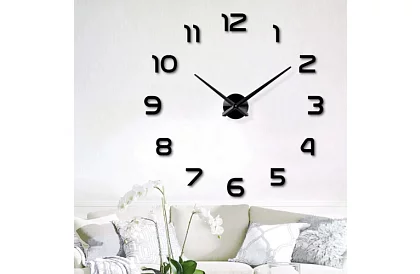 Nástěnné DIY hodiny černé – průměr 60 až 130 cm