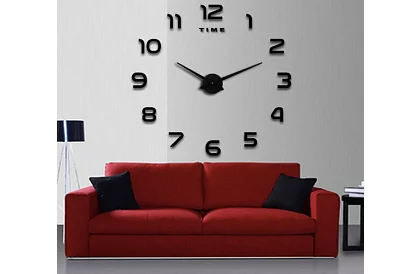 Nástěnné DIY hodiny černé – průměr 60 až 130 cm