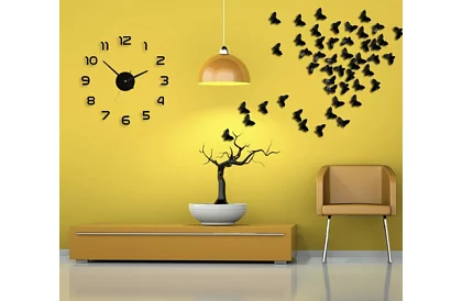 Nástěnné DIY hodiny černé – průměr 60 až 130 cm