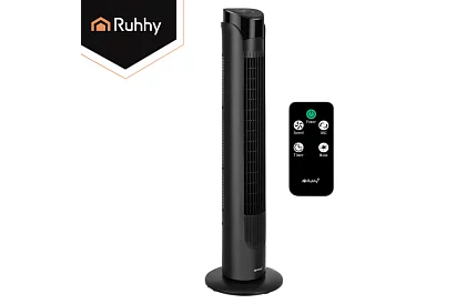 Sloupový oscilační ventilátor 83 cm, 45 W – černý + dálkové ovládání