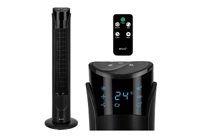 Sloupový oscilační ventilátor 83 cm, 45 W – černý + dálkové ovládání
