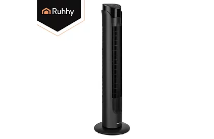 Sloupový oscilační ventilátor 83 cm, 45 W – černý + dálkové ovládání