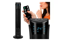 Sloupový oscilační ventilátor 83 cm, 45 W – černý + dálkové ovládání