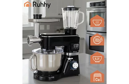 Kuchyňský robot s mixérem a mlýnkem na maso – 2000 W, vyhřívaná mísa 6,2 l