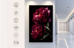 Sametová krása - obraz - Pivoňky v temně elegantním stylu 44