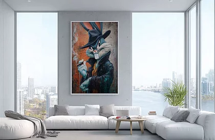 Drsný zajíc - obraz - Stylizovaná postava v urban art stylu 46