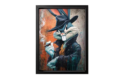 Drsný zajíc - obraz - Stylizovaná postava v urban art stylu 46