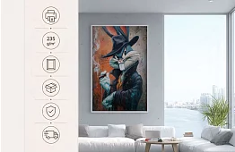 Drsný zajíc - obraz - Stylizovaná postava v urban art stylu 46