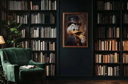 Zlatý magnát - obraz - Stylizovaná postava v luxusním retro stylu 52