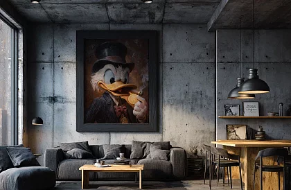 Zlatý magnát - obraz - Stylizovaná postava v luxusním retro stylu 52