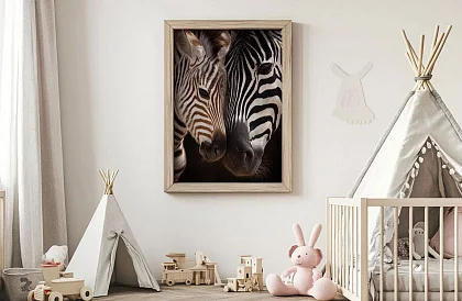 Blízkost přírody - obraz - Zebra s mládětem v detailu 55