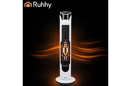 Sloupový oscilační ventilátor 83 cm, 45 W – bílý + dálkové ovládání