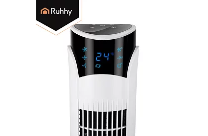 Sloupový oscilační ventilátor 83 cm, 45 W – bílý + dálkové ovládání