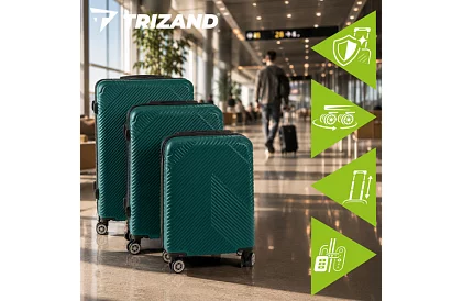 Sada 3 cestovních kufrů na kolečkách 39 l, 70 l, 99 l – zelená