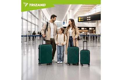 Sada 3 cestovních kufrů na kolečkách 39 l, 70 l, 99 l – zelená