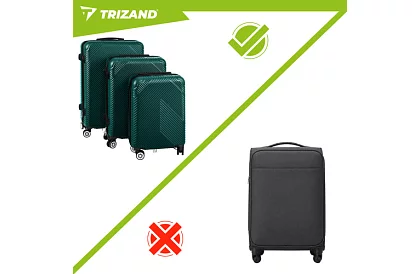 Sada 3 cestovních kufrů na kolečkách 39 l, 70 l, 99 l – zelená