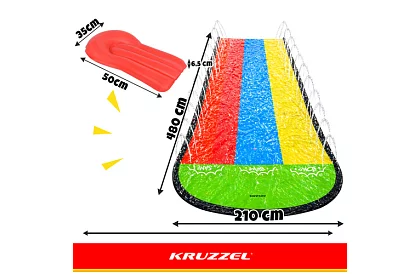 Trojitá vodní skluzavka s vodotryskem 480 cm + 3 plavidla