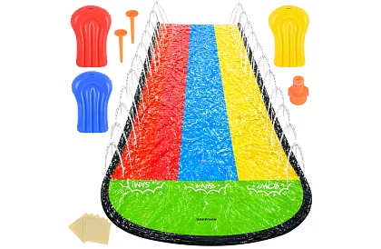 Trojitá vodní skluzavka s vodotryskem 480 cm + 3 plavidla