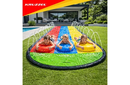 Trojitá vodní skluzavka s vodotryskem 480 cm + 3 plavidla