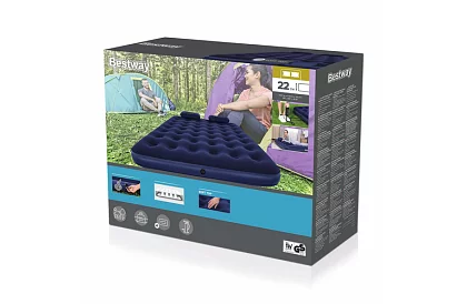 Nafukovací matrace s pumpou a polštáři 203 × 152 × 22 cm – B67374