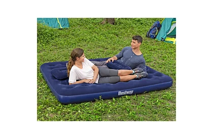 Nafukovací matrace s pumpou a polštáři 203 × 152 × 22 cm – B67374