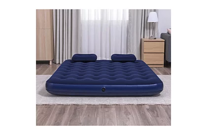 Nafukovací matrace s pumpou a polštáři 203 × 152 × 22 cm – B67374