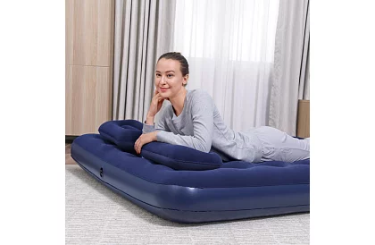 Nafukovací matrace s pumpou a polštáři 203 × 152 × 22 cm – B67374